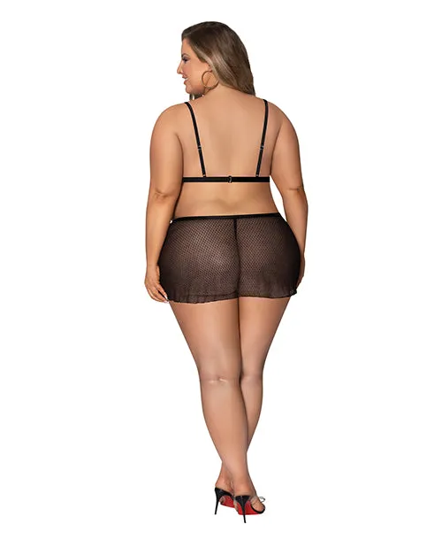 Girl Next Door Strappy Bralette wFlirty Thong Skirt Black 2X Exposed Anal Girl Next Door Strappy Bralette wFlirty Thong Skirt Black 2X Exposed Anal