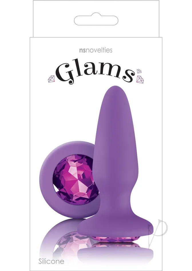 Glams Silicone Butt Plug Purple Gem Glams Anal