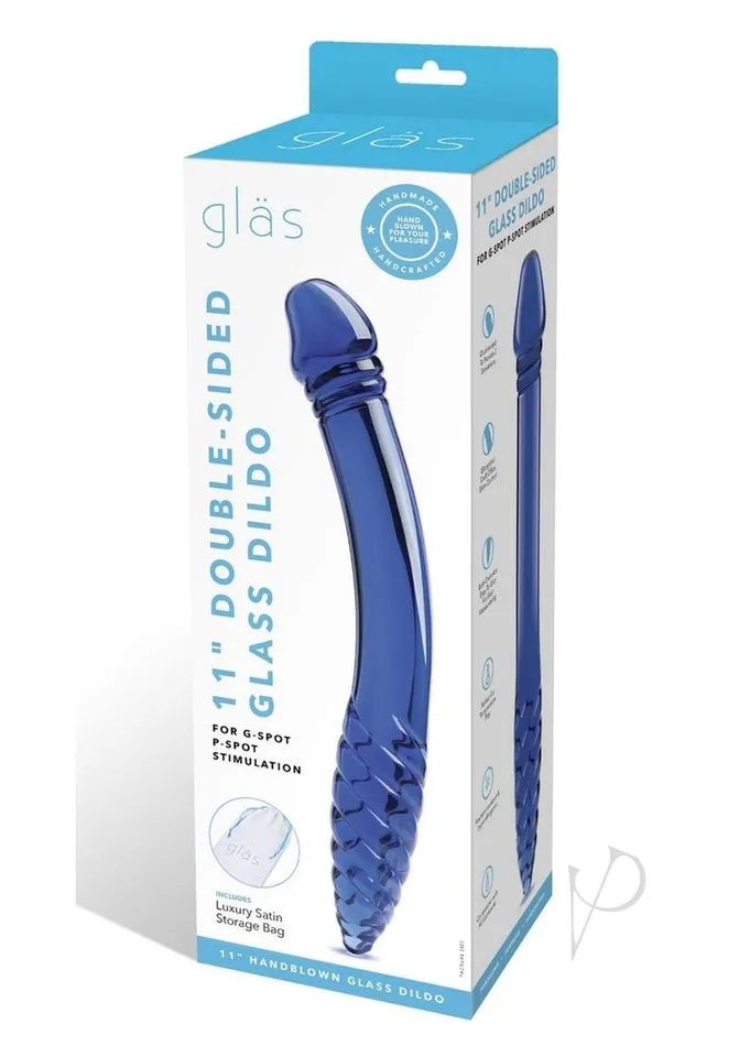 Glas DoubleSided Glass Dildo for GSpot and PSpot Stimulation 11in Blue Glas Dildos Glas DoubleSided Glass Dildo for GSpot and PSpot Stimulation 11in Blue Glas Dildos