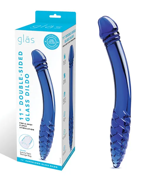 Glas DoubleSided Glass Dildo for GSpot and PSpot Stimulation 11in Blue Glas Dildos Glas DoubleSided Glass Dildo for GSpot and PSpot Stimulation 11in Blue Glas Dildos