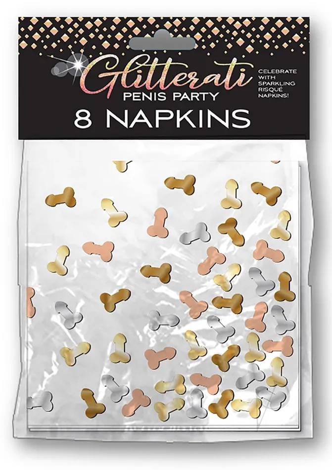 Glitterati Penis Party Napkins 8 Pack Candyprints Party Male Sex Toys