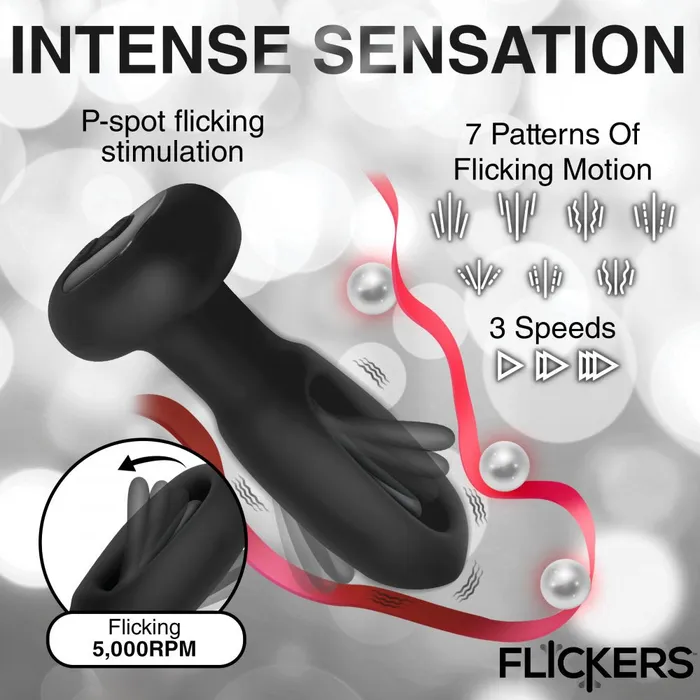 INMI Male Sex Toys Bum Flick Vibrating and Flicking Silicone Butt Plug with Remote