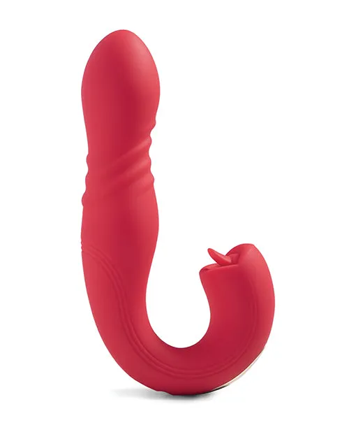 Joi App Controlled Thrusting GSpot Vibrator Clit Licker Red Honey Play Box Vibrators