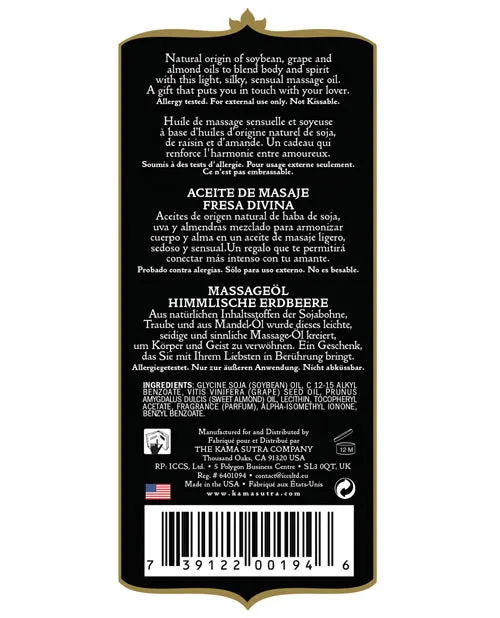 Kama Sutra Naturals Massage Oil Strawberry Dreams 8oz Naturals Massage Oil Couples