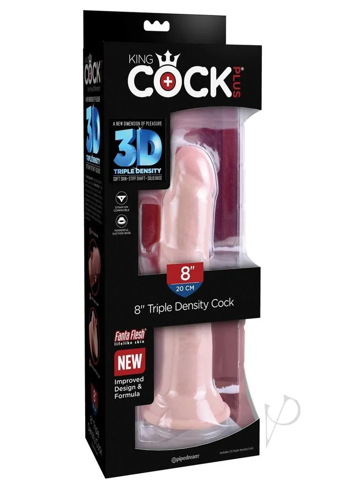 King Cock King Cock Plus Triple Density Dildo 8in Vanilla Dildos