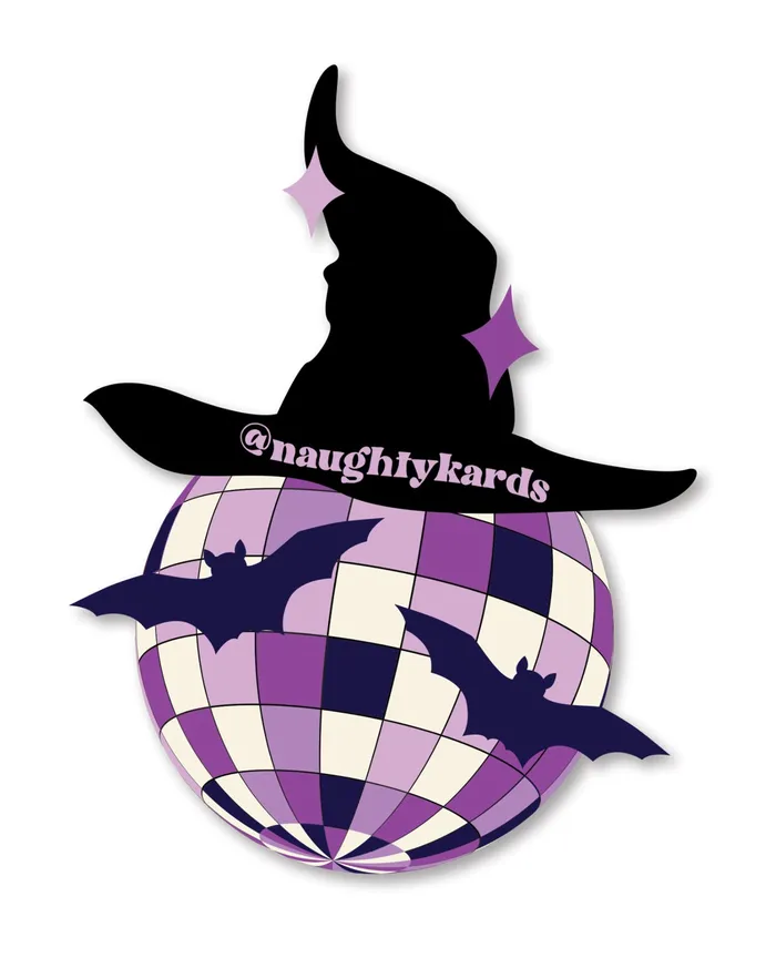Kush Kards Male Sex Toys Halloween Witch Disco Ball Sticker Pack of 3