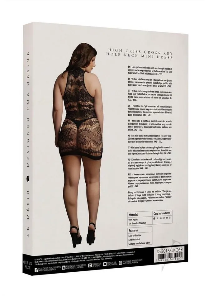 Le Desir Anal Le Desir Criss Cross Neck Mini Dress Queen Black Le Desir Anal Le Desir Criss Cross Neck Mini Dress Queen Black