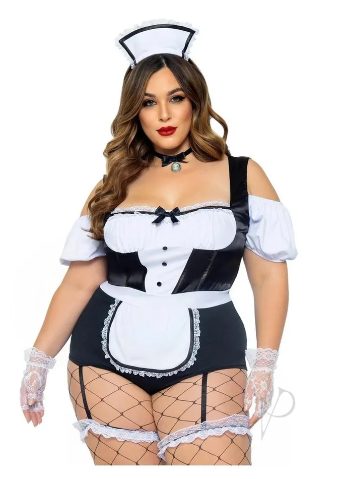 Leg Avenue Couples Leg Avenue Foxy Frenchie Garter Bodysuit with Attached Apron Choker and Hat Headband 3 Piece 1X2X BlackWhite Leg Avenue Couples Leg Avenue Foxy Frenchie Garter Bodysuit with Attached Apron Choker and Hat Headband 3 Piece 1X2X BlackWhite
