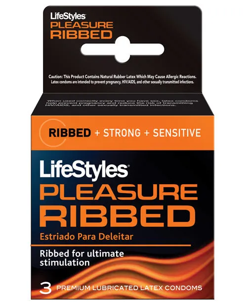 Lifestyles Female Sex Toys Lifestyles Condom Ribbed Pleasure Lubricated 3 Pack