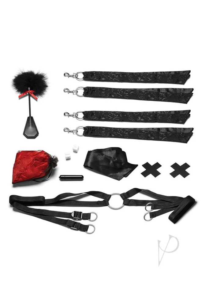 Lux Fetish Couples Lux Fetish Bedspreaders Night of Romance Satin Cuffs with Rose Petals 6 piece set Lux Fetish Couples Lux Fetish Bedspreaders Night of Romance Satin Cuffs with Rose Petals 6 piece set