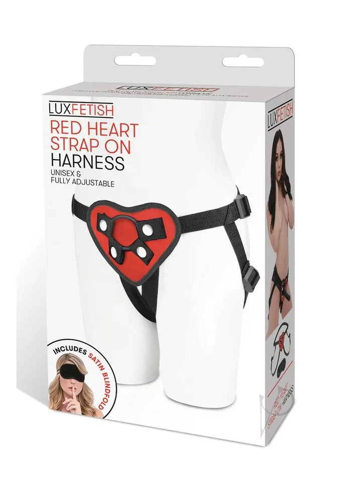 Lux Fetish Red Heart StrapOn Harness Adjustable Lux Fetish Female Sex Toys Lux Fetish Red Heart StrapOn Harness Adjustable Lux Fetish Female Sex Toys