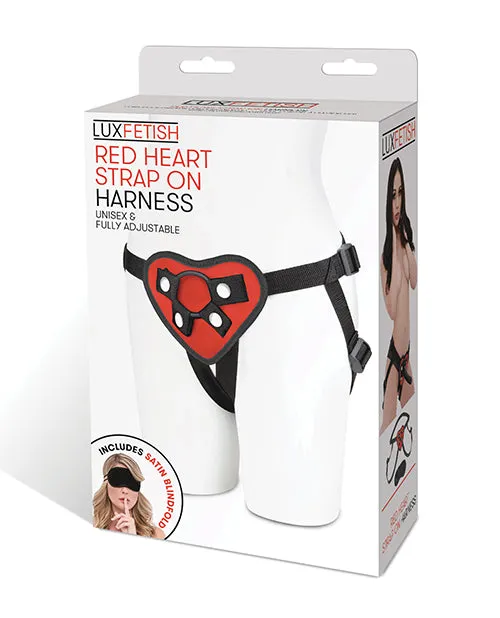 Lux Fetish Red Heart StrapOn Harness Adjustable Lux Fetish Female Sex Toys Lux Fetish Red Heart StrapOn Harness Adjustable Lux Fetish Female Sex Toys