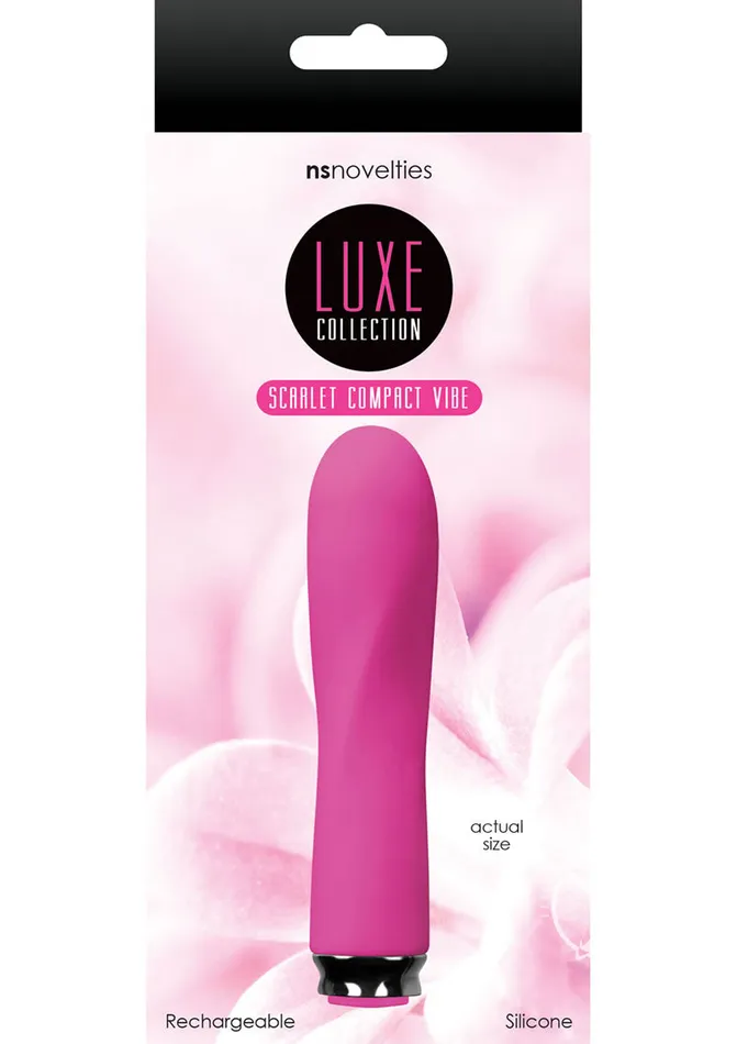 Luxe Vibrators Luxe Collection Scarlet Rechargeable Silicone Compact Vibrator Pink Luxe Vibrators Luxe Collection Scarlet Rechargeable Silicone Compact Vibrator Pink