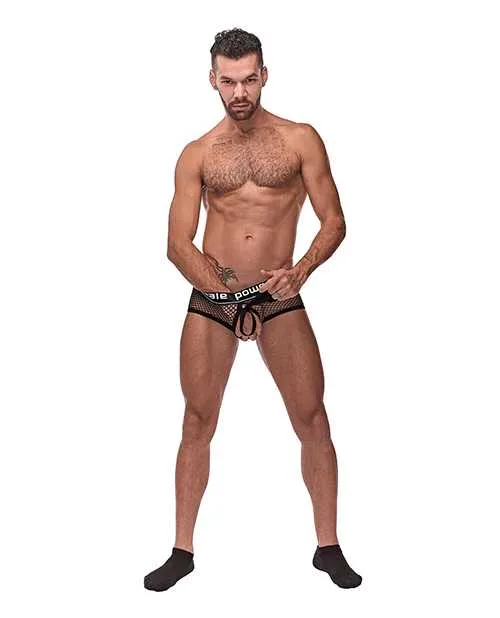 Male Power Male Sex Toys Cock Pit Fishnet Mini Cock Ring Short Black XL