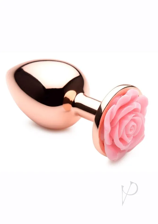 Male Sex Toys Booty Sparks Aluminum Anal Plug Large PinkRose Gold Booty Sparks