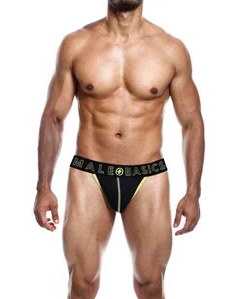 Male Sex Toys Malebasics Male Basics Neon Thong Yellow MD