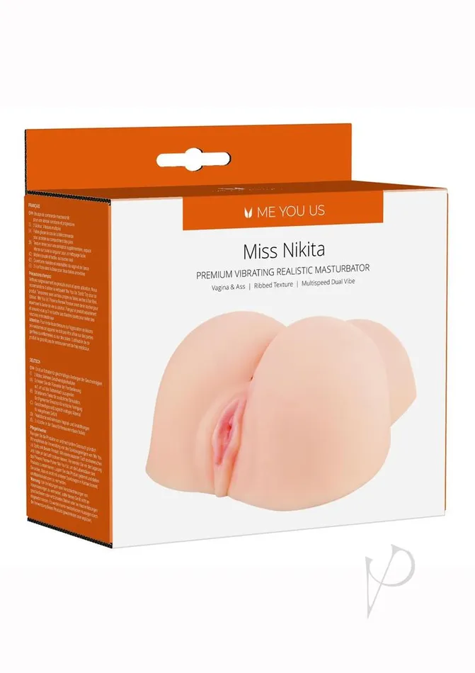 Male Sex Toys ME YOU US Miss Nikita Vibrating Realistic Masturbator with Bullet and Wired Remote Control Pussy and Butt Vanilla Me You Us