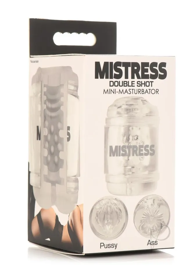 Male Sex Toys Mistress Mistress Double Shot Pussy and Ass Stroker Clear