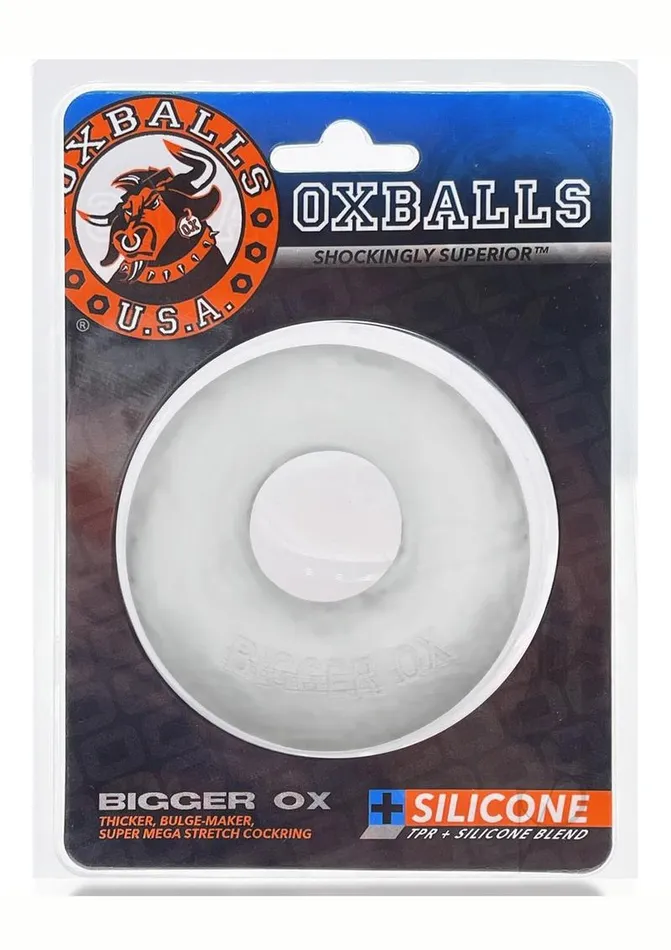 Male Sex Toys Oxballs Oxballs Bigger Ox Silicone Cock Ring Clear Ice