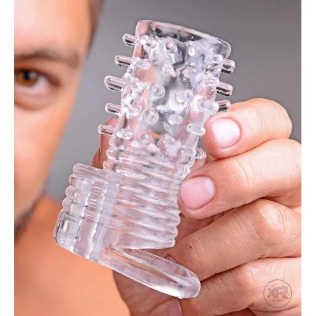 Male Sex Toys Size Matters Clear Sensations Vibrating Textured Erection Sleeve
