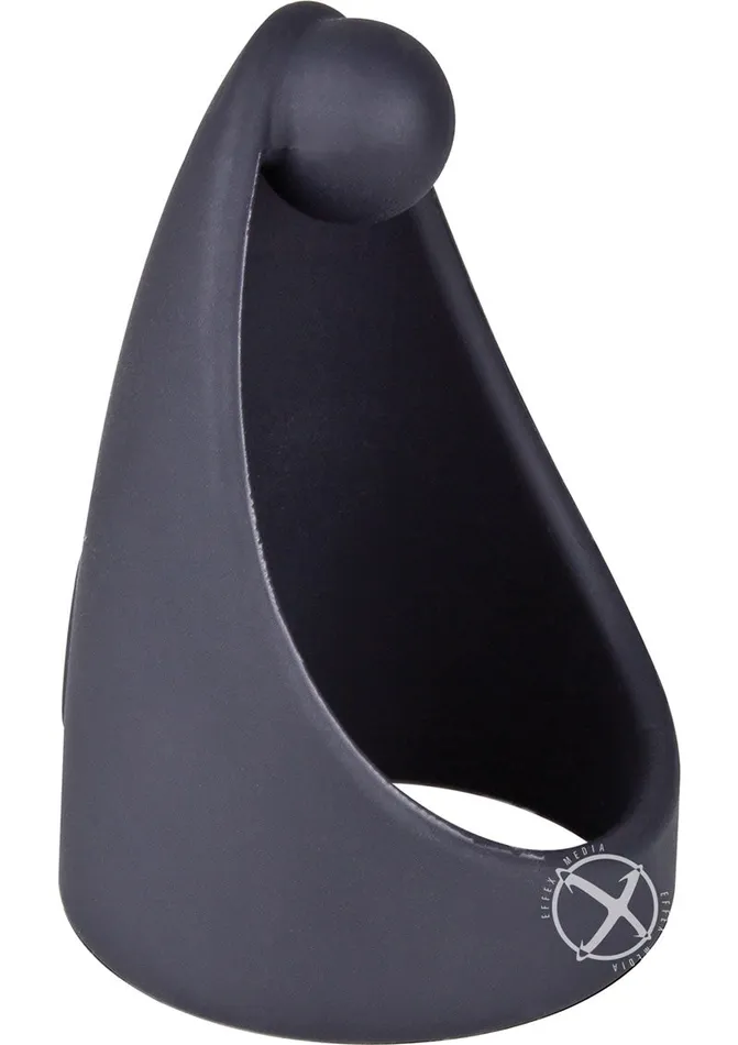 Male Sex Toys Sling O Silicone Ring with Contoured Sling Waterproof Black 6 each per box Screaming O