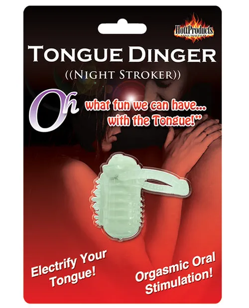 Male Sex Toys Tongue Dinger Night Stroker Vibrating Silicone Tongue Ring Glow In The Dark Hott Products