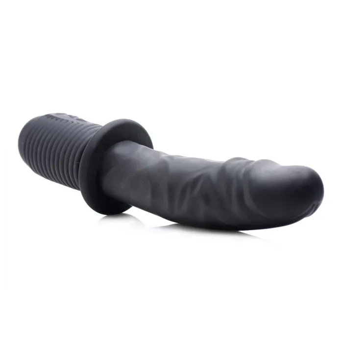 Master Series Anal Power Pounder Vibrating and Thrusting Silicone Dildo Black