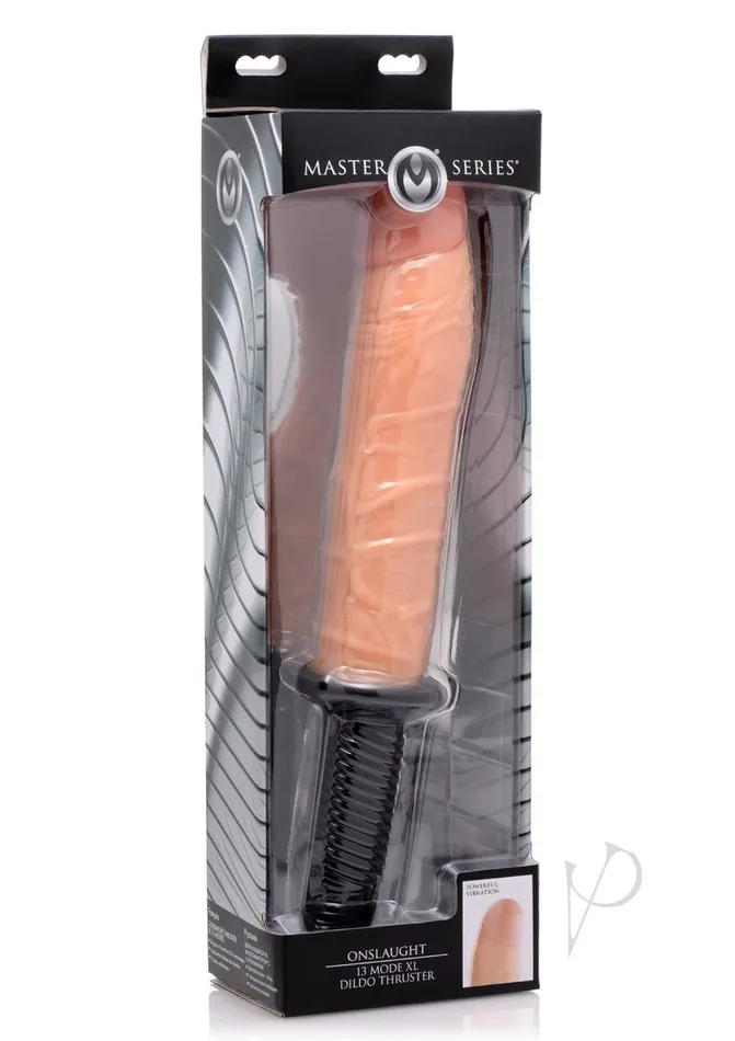 Master Series Dildos Master Series Onslaught XL Vibrating 9in Dildo Thruster Vanilla Master Series Dildos Master Series Onslaught XL Vibrating 9in Dildo Thruster Vanilla