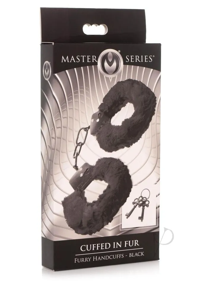 Master Series Master Series Cuffed in Fur Furry Handcuffs Black Anal