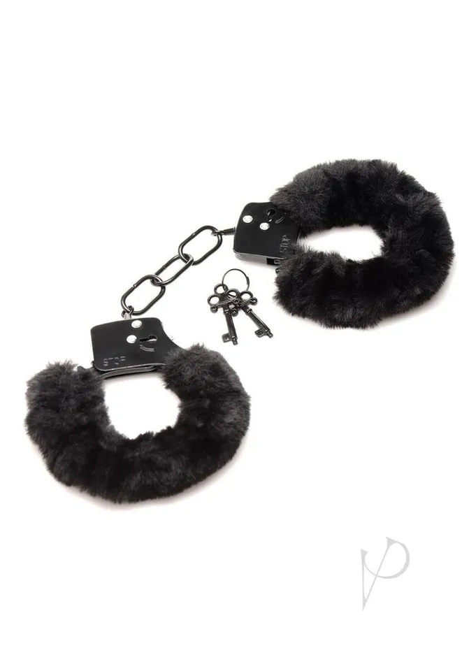 Master Series Master Series Cuffed in Fur Furry Handcuffs Black Anal