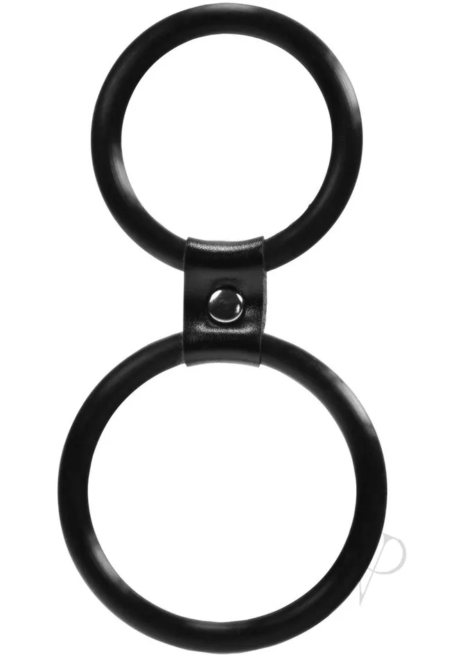 Me You Us Male Sex Toys ME YOU US Dual Ring Silicone Cock Ring Black