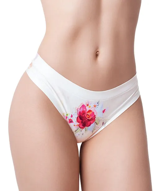 Mememe Vibrators Mememe Flower Power Rose Printed Thong LG Mememe Vibrators Mememe Flower Power Rose Printed Thong LG