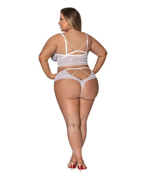 Modern Romance Bralette Cheeky Hipster White 2X Exposed Vibrators Modern Romance Bralette Cheeky Hipster White 2X Exposed Vibrators