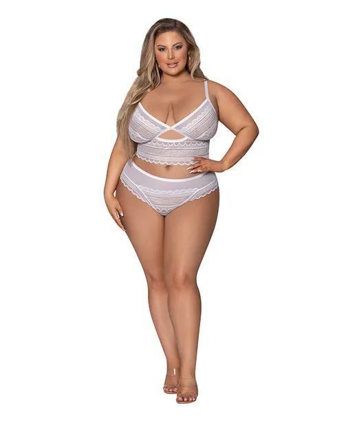 Modern Romance Bralette Cheeky Hipster White 2X Exposed Vibrators Modern Romance Bralette Cheeky Hipster White 2X Exposed Vibrators