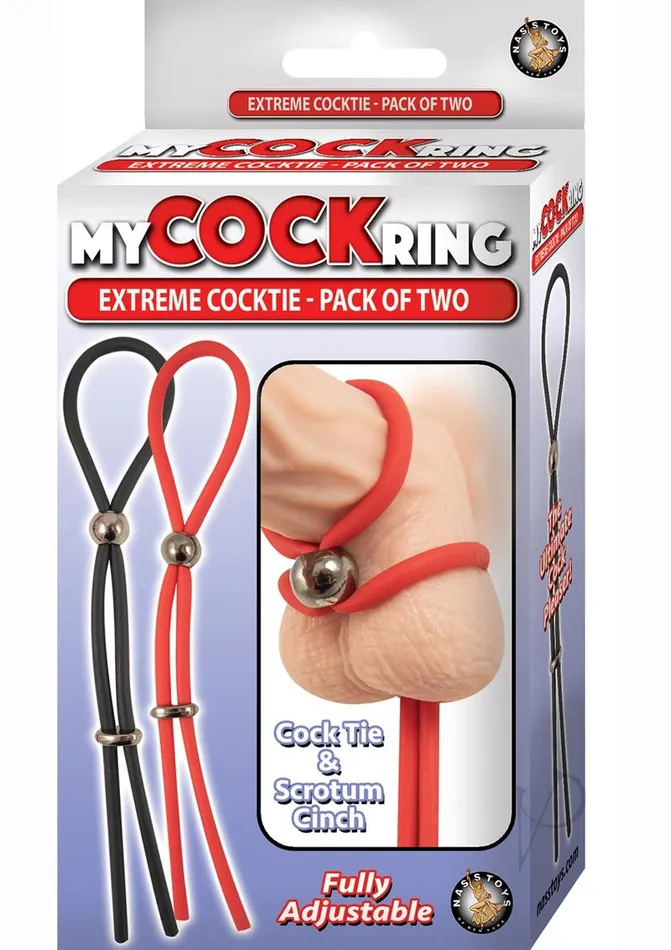 My Cockring Anal My Cockring Adjustable Extreme Cock Tie 2 Per Pack BlackRed My Cockring Anal My Cockring Adjustable Extreme Cock Tie 2 Per Pack BlackRed
