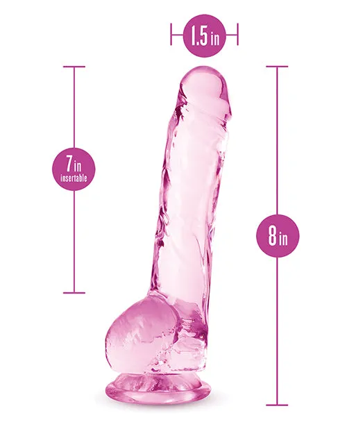 Naturally Yours Female Sex Toys Naturally Yours Crystalline Dildo 8in Rose