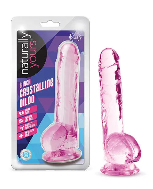 Naturally Yours Female Sex Toys Naturally Yours Crystalline Dildo 8in Rose