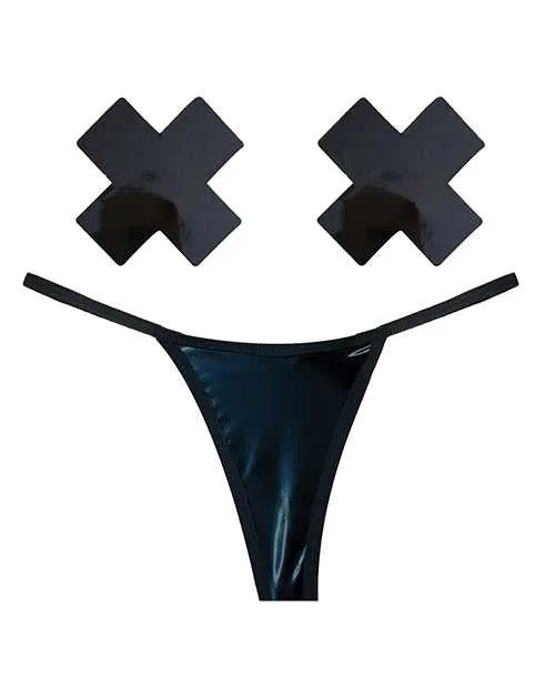 Neva Nude Anal Neva Nude Naughty Knix Dom Squad Wet Vinyl GString Pasties Black OS Neva Nude Anal Neva Nude Naughty Knix Dom Squad Wet Vinyl GString Pasties Black OS