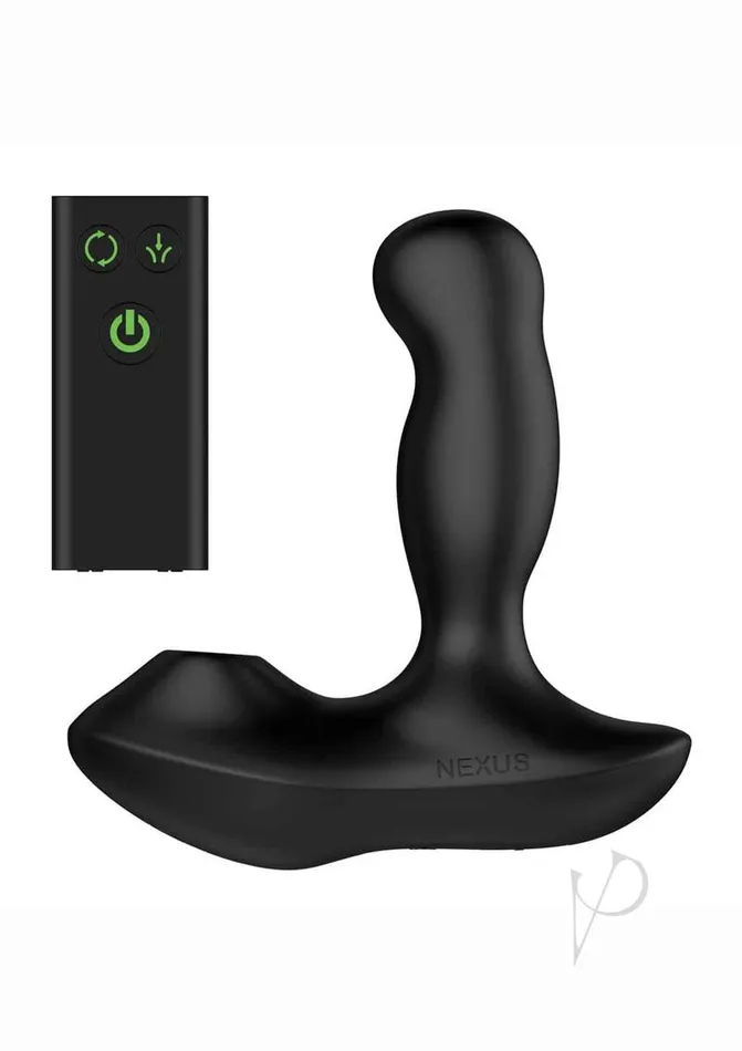 Nexus Anal Nexus Revo Air Rechargeable Silicone Suction and Rotating Prostate Massager with Remote Control Black