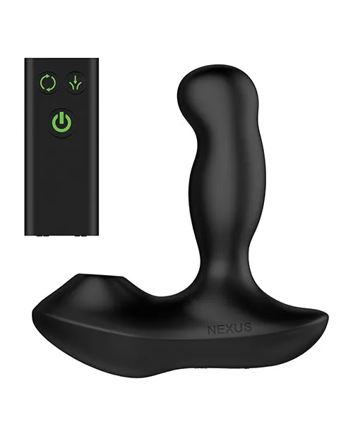 Nexus Anal Nexus Revo Air Rechargeable Silicone Suction and Rotating Prostate Massager with Remote Control Black