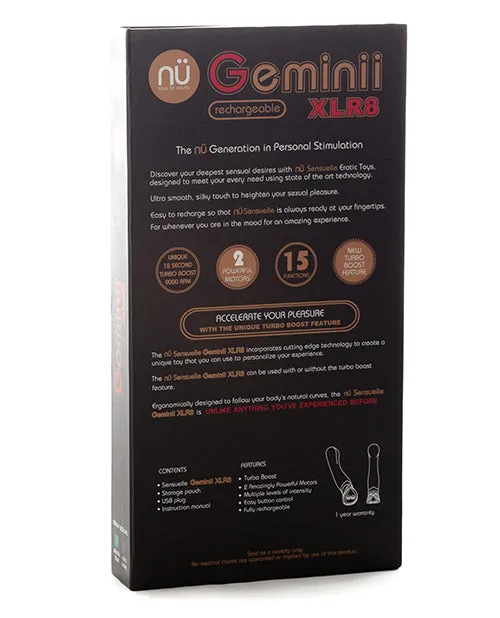Nu Sensuelle Geminii XLR8 Rechargeable Silicone GSpot Vibrator Ultra Violet Nu Sensuelle Female Sex Toys