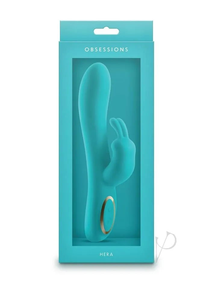 Obsessions Female Sex Toys Obsessions Hera Rechargeable Silicone Rabbit Vibrator Aqua Obsessions Female Sex Toys Obsessions Hera Rechargeable Silicone Rabbit Vibrator Aqua