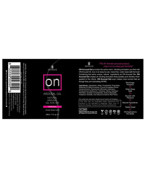On Female Sex Toys ON for Her Arousal Gel Original 1 oz On Female Sex Toys ON for Her Arousal Gel Original 1 oz