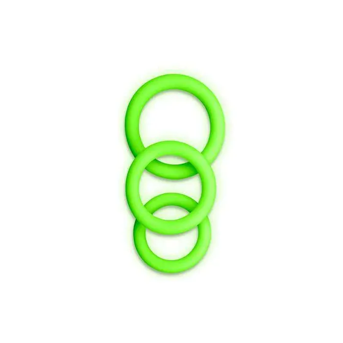 OUCH Glow In The Dark Cock Ring Set Shots Toys Male Sex Toys
