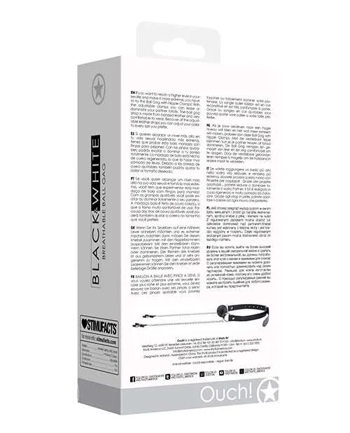 Ouch Ouch Breathable Ball Gag with Nipple Clamps Black Couples Ouch Ouch Breathable Ball Gag with Nipple Clamps Black Couples