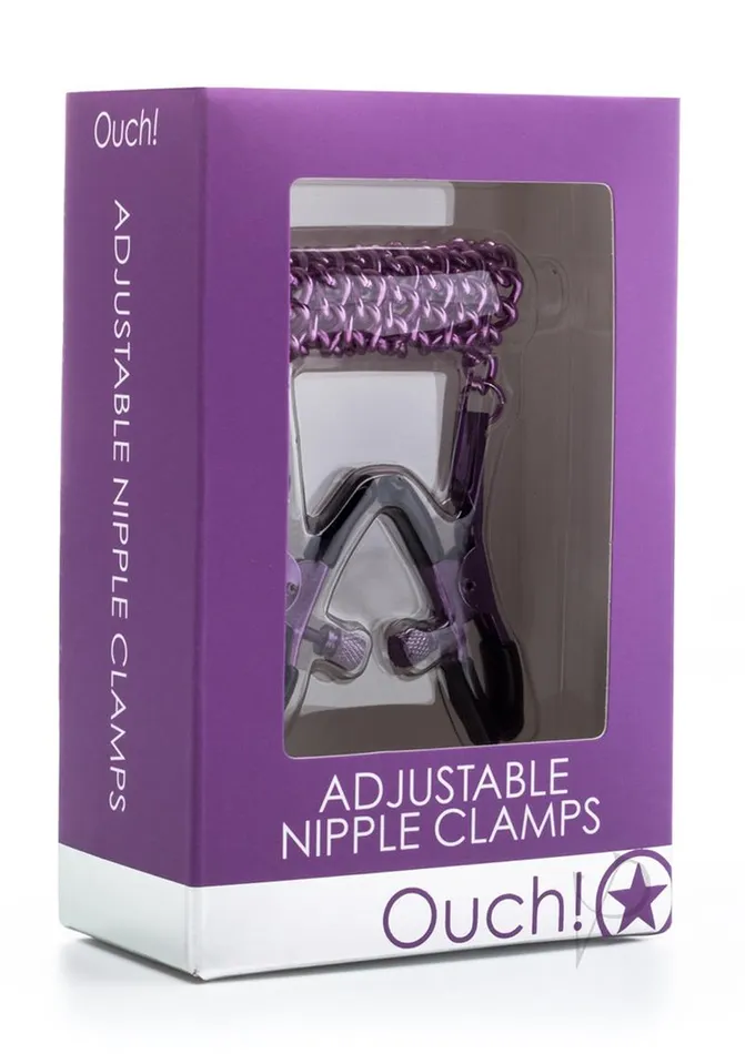 Ouch Vibrators Ouch Adjustable Nipple Clamps Purple