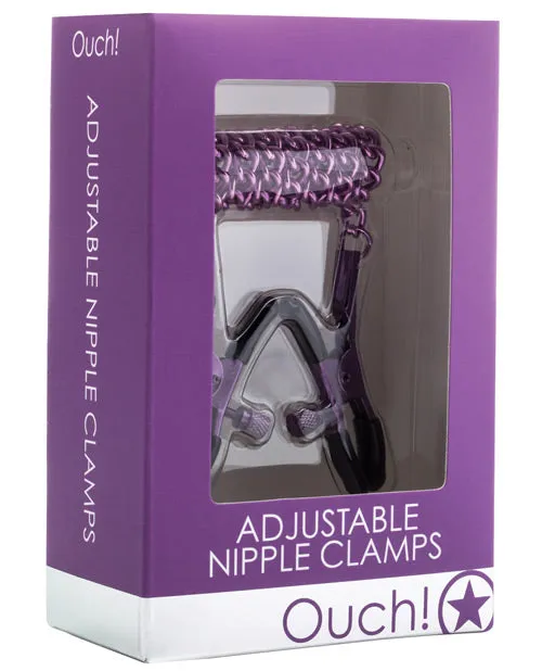 Ouch Vibrators Ouch Adjustable Nipple Clamps Purple Ouch Vibrators Ouch Adjustable Nipple Clamps Purple