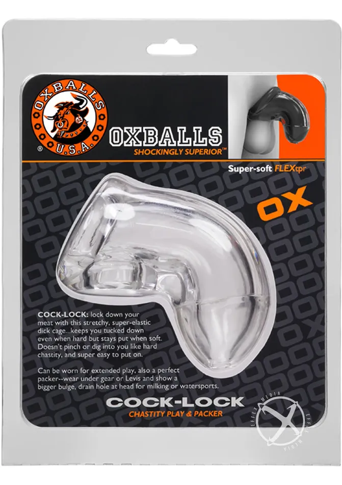 Oxballs Male Sex Toys Oxballs Atomic Jock CockLock Chastity Cage Clear