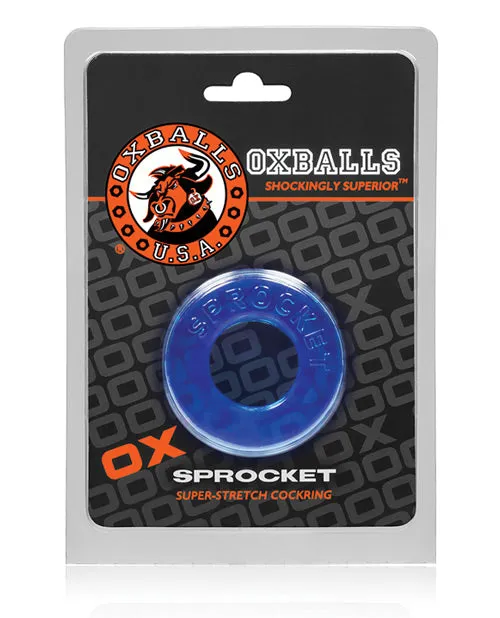 Oxballs Male Sex Toys Oxballs Atomic Jock Sprocket Super Stretchy Cock Ring 28in Blue