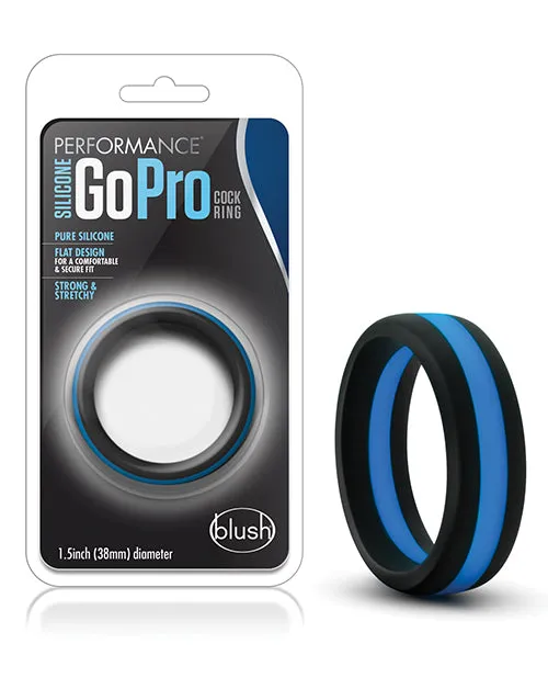 Performance Male Sex Toys Performance Silicone Go Pro Cock Ring BlackBlue